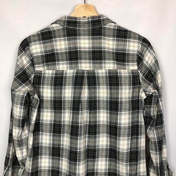 J. Jill Petite Uncommon Threads Top Button Side Pockets Long Sleeve Flannel XS - Picture 5 of 7